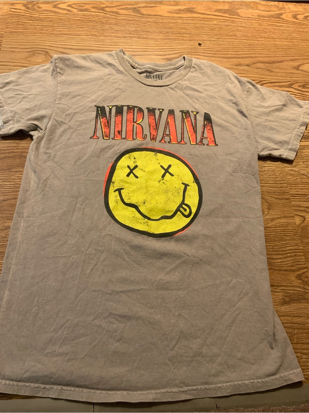 NIRVANA Tee with logo Smiley Print OFFICIAL BRAND